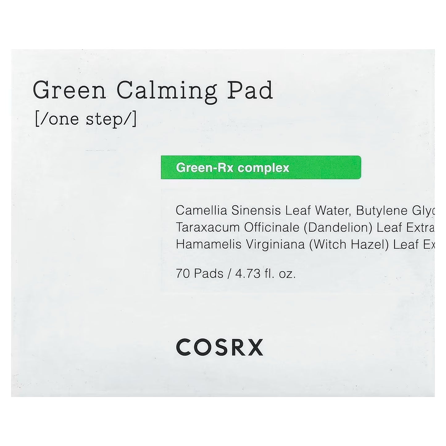 COSRX - Almohadillas calmantes verdes de un solo paso - Juego de 70 pzas