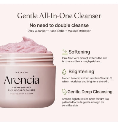 Arencia - Fresh Rosehip Rice Mochi Cleanser